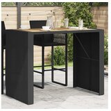 vidaXL Vrtni stol s pločom od bagrema crni 145 x 80 x 110 cm poliratan | shoptok.hr