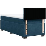 Box spring krevet s madracem tamnoplavi 90x190 cm baršunasti | shoptok.hr