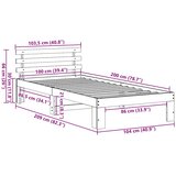  Krevetna konstrukcija Prirodna 100 x 200 cm Čvrsto borovo drvo | shoptok.hr