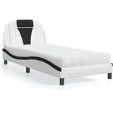  Krevet Viana s madracem bijelo-crni 80 x 200 cm od umjetne kože | shoptok.hr