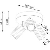 Sollux Lighting Stropna svetilka KARBON 3P azurna, (5000283092) | Shoptok.si