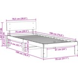  Krevet s uzglavljem Wax smešbrown 75x190 cm Čvrsta borovina | shoptok.hr