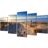  Zidne Slike na Platnu s Printom Pje&scaron;čane Plaže 100 x 50 cm cijene