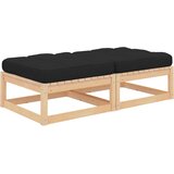 Maison Chic Vrtni stolček - Vrtni stoli za noge z blazino 2 kosa trdna borovina JS980, (21878455) | Shoptok.si