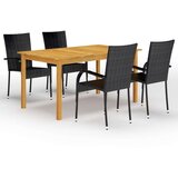  5-dijelni vrtni blagovaonski set crni | shoptok.hr