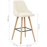  Barski stolci 2 kom krem baršunasti | shoptok.hr