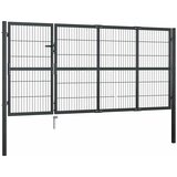  Vrtna vrata sa stupovima Čelik 350x120 cm Antracit | shoptok.hr