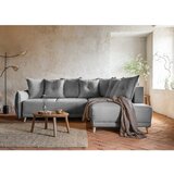 Miuform Siva sklopiva kutna garnitura od samta (s desnim kutom) Lazy Lukka – | shoptok.hr