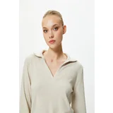 Koton Women's Beige Melange Pajama Bottom