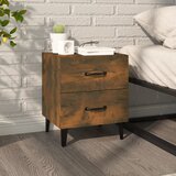 The Living Store Nočna omarica dimljeni hrast 40x35x47,5 cm - Nočna Omarica, (21421122) | Shoptok.si