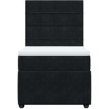 vidaXL Box spring postelja z vzmetnico črna 80x200 cm žamet | Shoptok.si