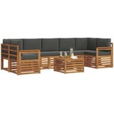  Set vanjskih sofa 8 pcs Prirodna i antracit Čvrsto drvo akacije | Eponuda.com