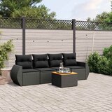  5-dijelna vrtna garnitura od poliratana s jastucima crna 70 x 62 x 69 cm | Shoptok.si