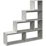 Pregrada regal za knjige 4 razine sivi 143 5x29x143 5 cm drvo | shoptok.hr