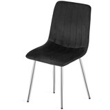 Lava stolica - crni baršun / kromirane noge x 1 | shoptok.hr