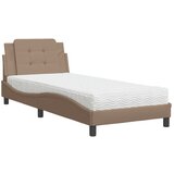 vidaXL Postelja z vzmetnico kapučino 100x200 cm umetno usnje, (21111502) | Shoptok.si