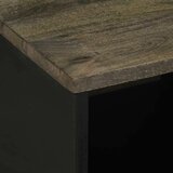 vidaXL Klubska mizica črna 80x50x40 cm trden mangov les | Shoptok.si