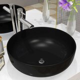 vidaXL Keramički okrugli umivaonik 41,5 x 13,5 cm crni | shoptok.hr