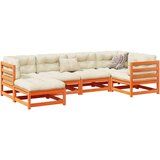  6-dijelni set vrtnih sofa s jastucima voštano smeđi od borovine | shoptok.hr