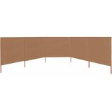  Vjetrobran s 5 panela od tkanine 600 x 120 cm smeđe-sivi | shoptok.hr