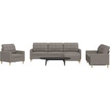 vidaXL Sedežna garnitura 4-delna s stolčkom taupe blago | Shoptok.si
