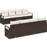  Vrtna garnitura - 9-dijelni set vrtnih sofa s jastucima smeđa poli ratan | shoptok.hr