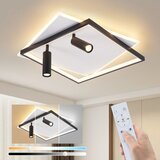 Nettlife LED stropna svetilka za dnevno sobo: zatemnljiva 62W svetilka za dnevno sobo z 2 črnima stropnima reflektorjema z daljinskim upravljalnikom, (22116627) | Shoptok.si