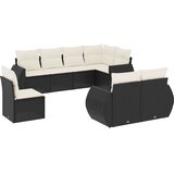 8-dijelni set vrtnih sofa od poliratana s jastucima crni | shoptok.hr
