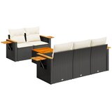  6-dijelni set vrtnih sofa s jastucima crni od poliratana | shoptok.hr