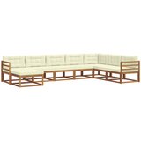  Set vanjskih sofa 8 kom. Prirodna i krem Smeđa 404 x 245,5 x 73 cm | Shoptok.si