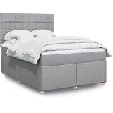  Krevet box spring s madracem svjetlosiva 160x200 cm tkanina | shoptok.hr