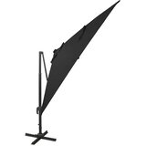  Konzolni vrtni suncobran sa stupom i LED svjetlima 300 cm crni | Eponuda.com
