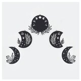 WALLXPERT dekorativni metalni zidni pribor moon phases metal wall art APT615 black | ePonuda.com