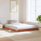 Maison Chic Posteljni okvir - Dvoposteljna postelja - Zakonska postelja voščeno rjav 135x190 cm trdna borovina-J15510, (21771472) | Shoptok.si