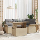 vidaXL 5-dijelni vrtni sofa set s jastučićima bež poli ratan Cijene