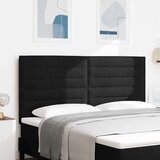  LED glava kreveta S LED lampica Crna 180 cm Poliester - Crna 180 cm Visoki uzglavlje | shoptok.hr