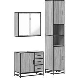 vidaXL 3-dijelni set kupaonskog namještaja siva boja hrasta drveni | shoptok.hr