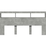 Ormarić za uzglavlje LED svjetlima boja betona 200x17x102 cm | shoptok.hr