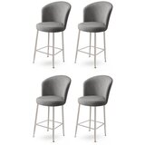 Hanah home Alte - Grey, Chrome GreyChrome Bar Stool Set (4 Pieces) | ePonuda.com