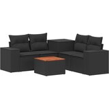  Set sofe 6 kom. Crna Poli Rattan i čelik | shoptok.hr