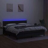  Box spring postelja z vzmetnico LED črna 180x200 cm blago, (20790938) | Shoptok.si