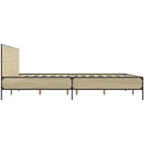  Okvir za krevet boja hrasta 135x190cm konstruirano drvo i metal | shoptok.hr