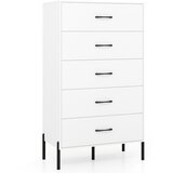 Costway Komoda s 5 predali in kovinskimi nogami Knjižna omara za dnevno sobo, (5000357492) u