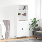 vidaXL Visoka omara bela 69,5x34x180 cm inženirski les | Shoptok.si