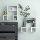 Maison Chic 2 kosi Stenske Police - Viseče police visok sijaj bela 50x15x50 cm iverna pl., (21793695) | Shoptok.si