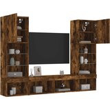 vidaXL 5-dijelni zidni TV elementi s LED svjetlima boja hrasta drveni | shoptok.hr
