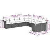  10-dijelni set vrtnih sofa s jastucima bež od poliratana | shoptok.hr
