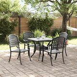  Set vrtnih stolova 5 pcs Crna Liveni aluminij | shoptok.hr