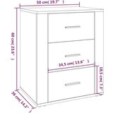  Noćni ormarić dimljenog hrasta 50x36x60cm od konstruiranog drva | shoptok.hr