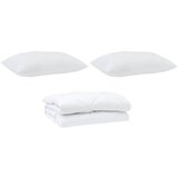 vidaXL Prevleka s blazinami z blazino 3 pcs Bela Mikrofibra, (5000064906) | Shoptok.si